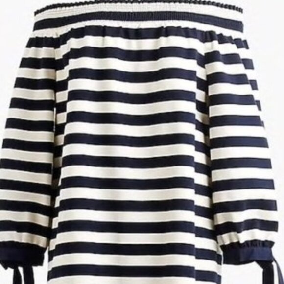 J. Crew Striped Off the Shoulder Dress Size L - Picture 2 of 3
